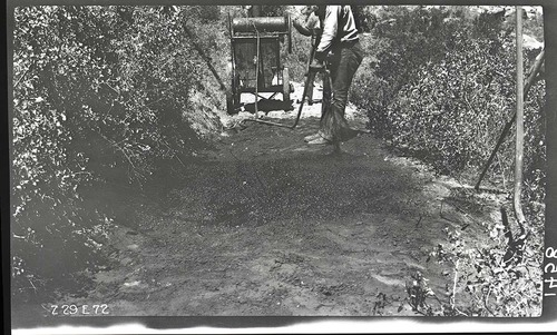 West Rim Trail construction, experimental paving of the trail.