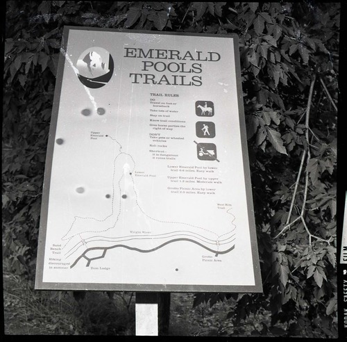 BW Photos of trailside exhibits.