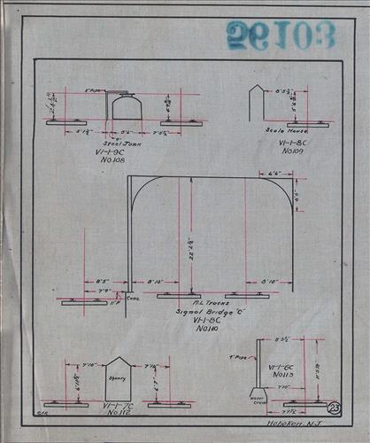 56103.LB--clearance sketches--Structures less than 8 feet from center line of track or less than 22 feet above top of rail [Group 01]