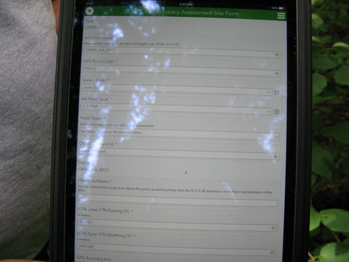 GRSM Accuracy Assessment. Plot Code: GRSM_AA_0013_1