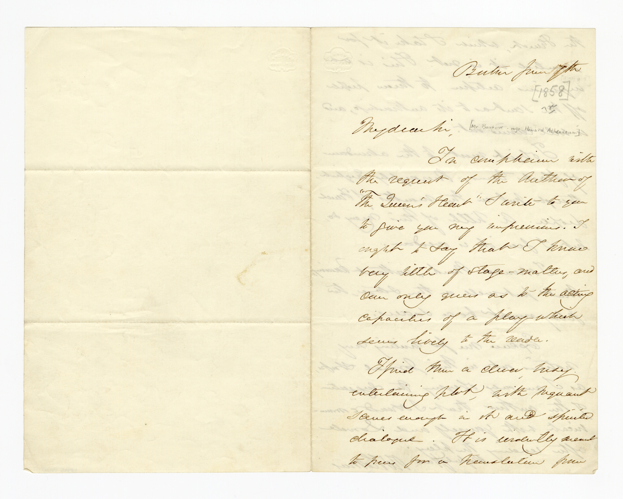 Manuscript letter