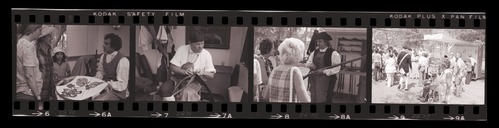 Black and white image of people of 1776 afternoon bicentennial performance