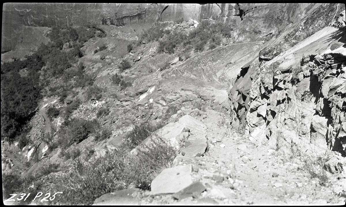 West Rim Trail, heavy wall work on short switchbacks.