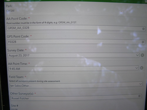 GRSM Accuracy Assessment. Plot Code: GRSM_AA_0328_1