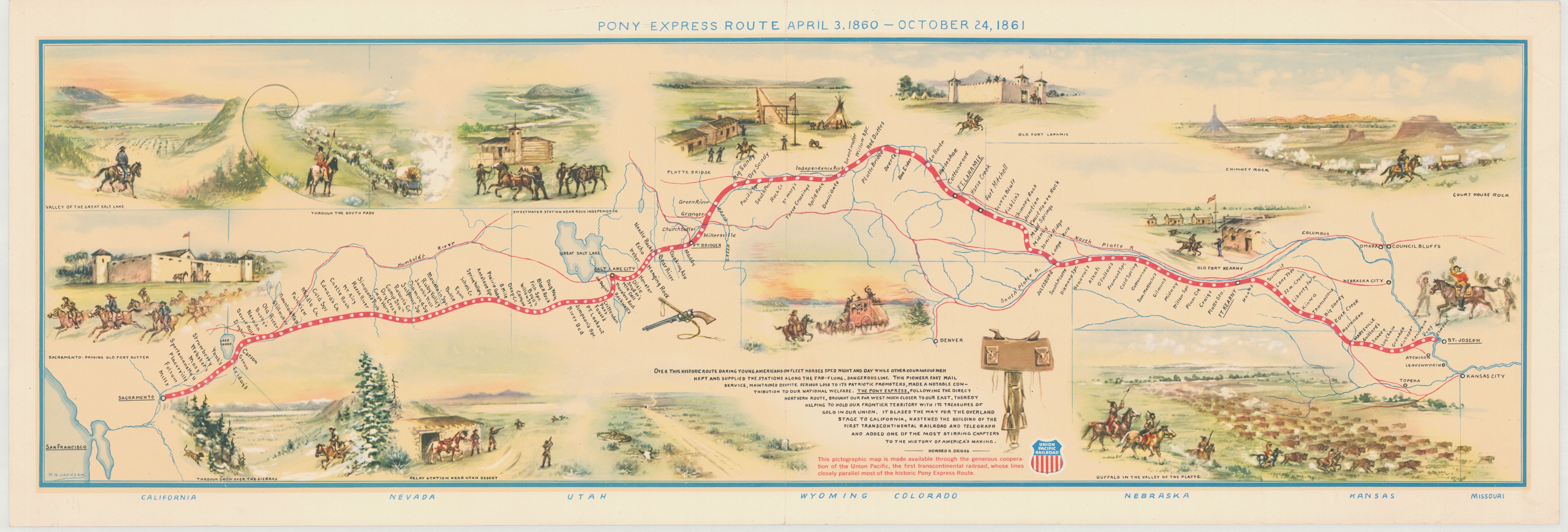 Pony Express Route April 3, 1860 - October 24, 1861