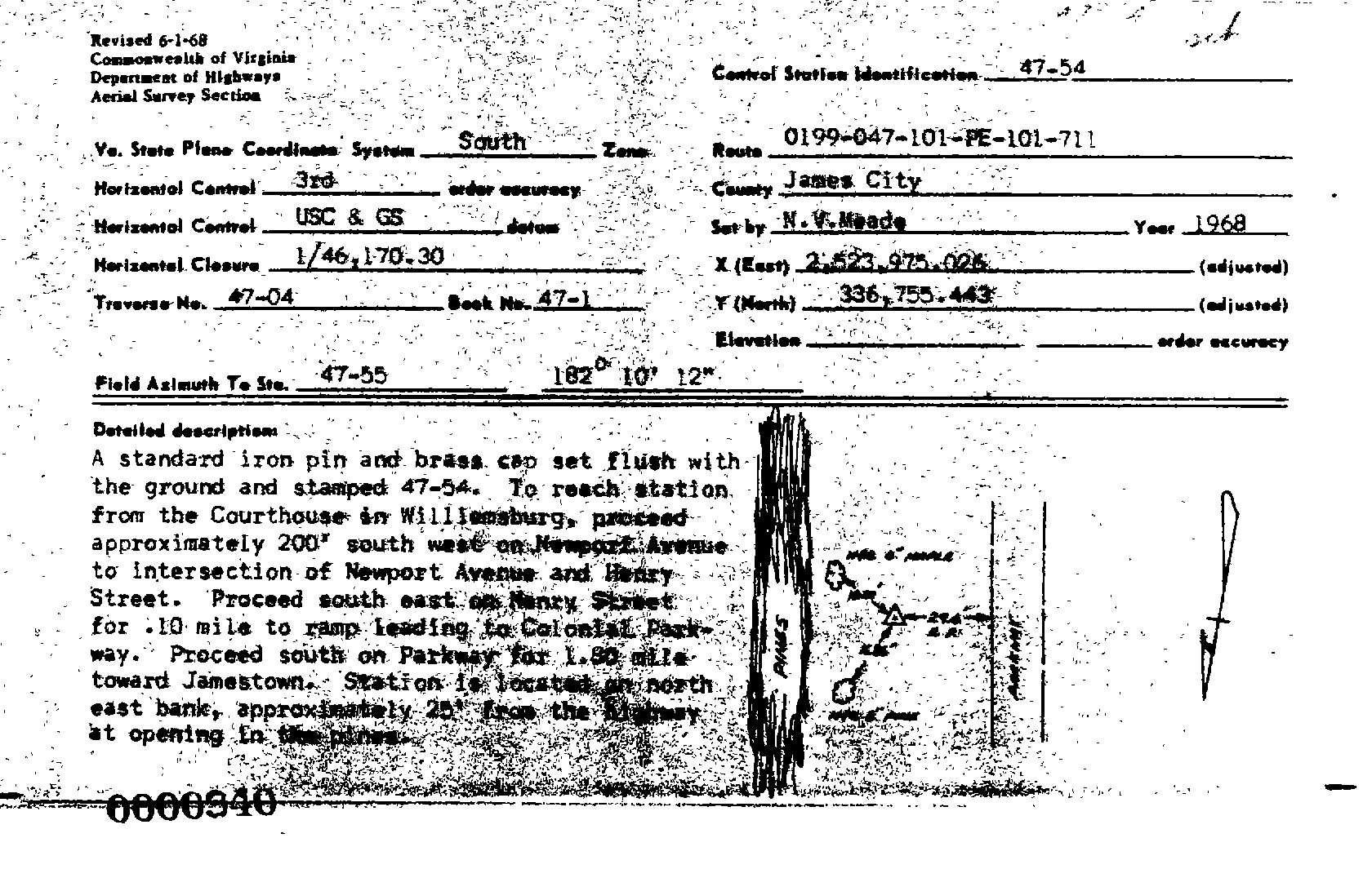 00000940 Survey Monumentation Sketch