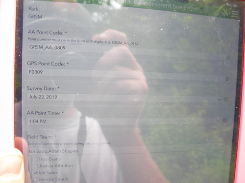 GRSM Accuracy Assessment. Plot Code: GRSM_AA_0809_1