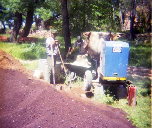 Color Photos of trail construction at Pipe Springs.