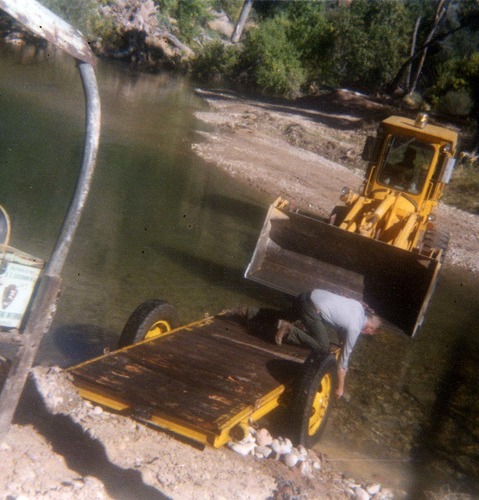 Color photos of channel clearing and bank stabilization along the Virgin River near Birch Creek.