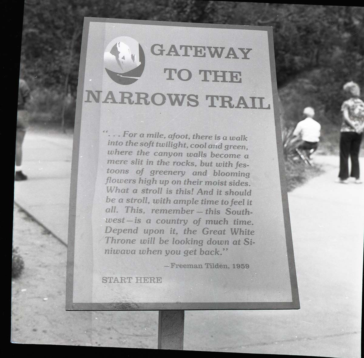 BW Photos of trailside exhibits.