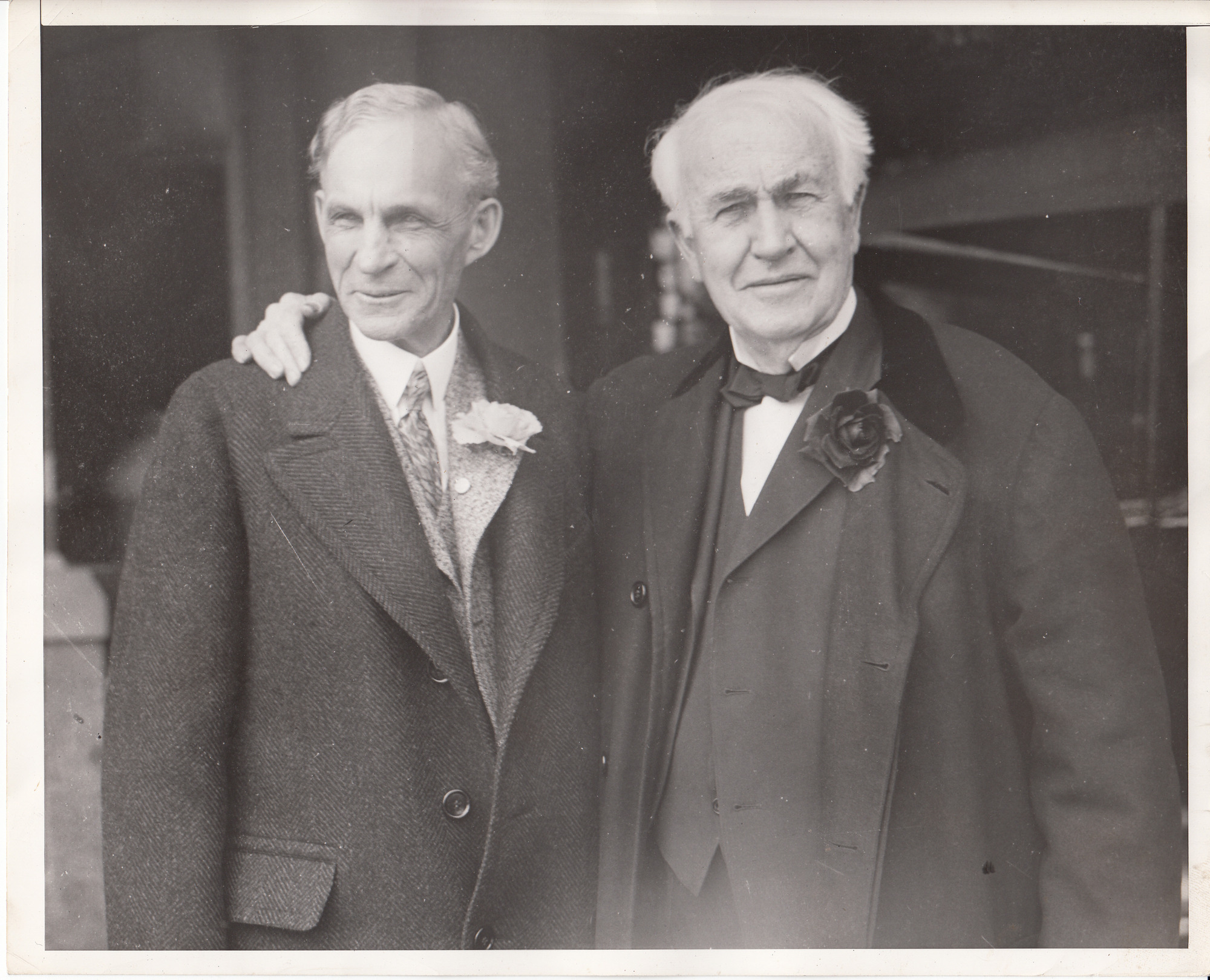 Thomas Edison and Henry Ford on Edison's 80th birthday.