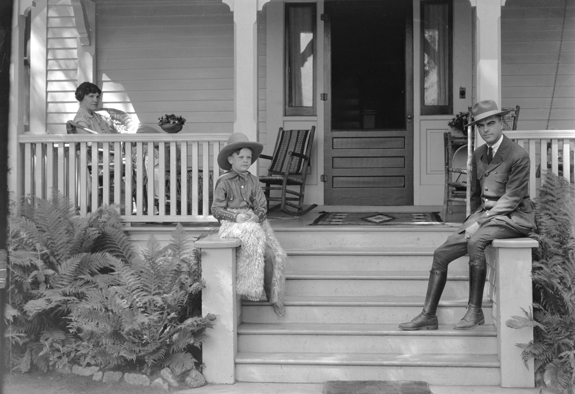 The Lewis Family. (L-R) Mrs. Lewis, Carl Lewis and Supt. W.B. Lewis.