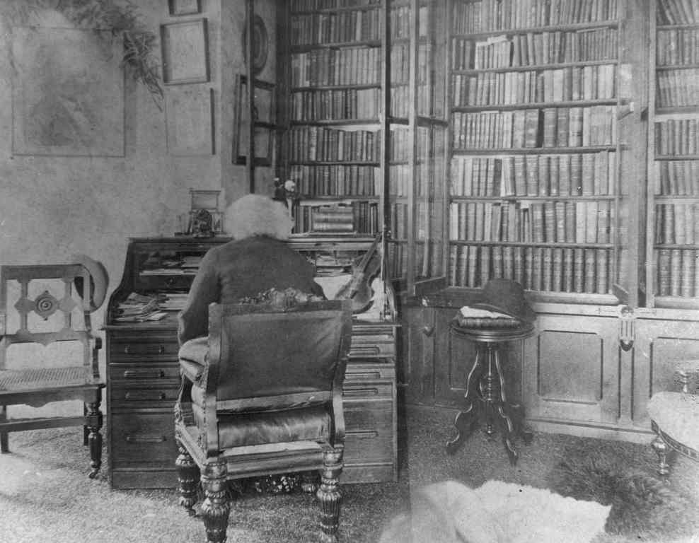 Douglass in his library