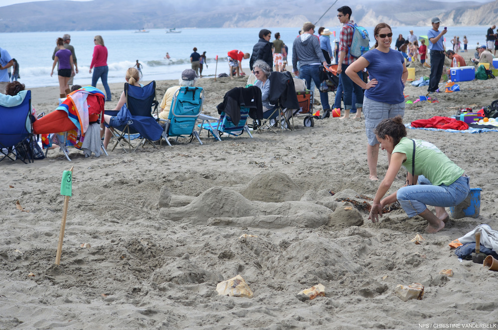 2013 Sand Sculpture Contest: Adult's Individual 2nd Place Winner: Entry #02: Sun Bathers, by Ronnie Sharpe
