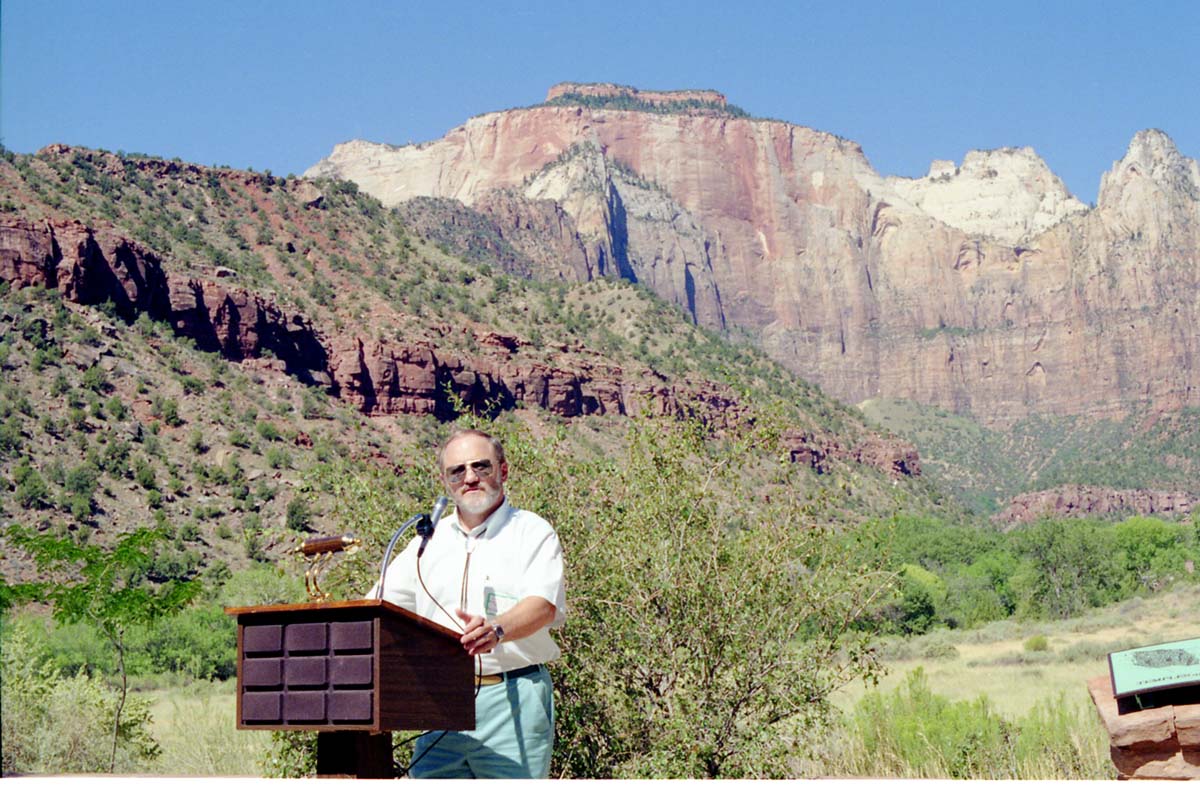 Color Photos of the parks 72nd anniversary celebrations- cake cutting, barbecue, speakers.