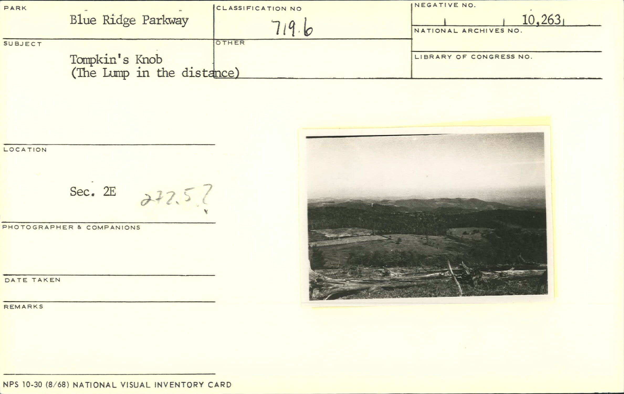 Tompkins Knob with the Lump in distance