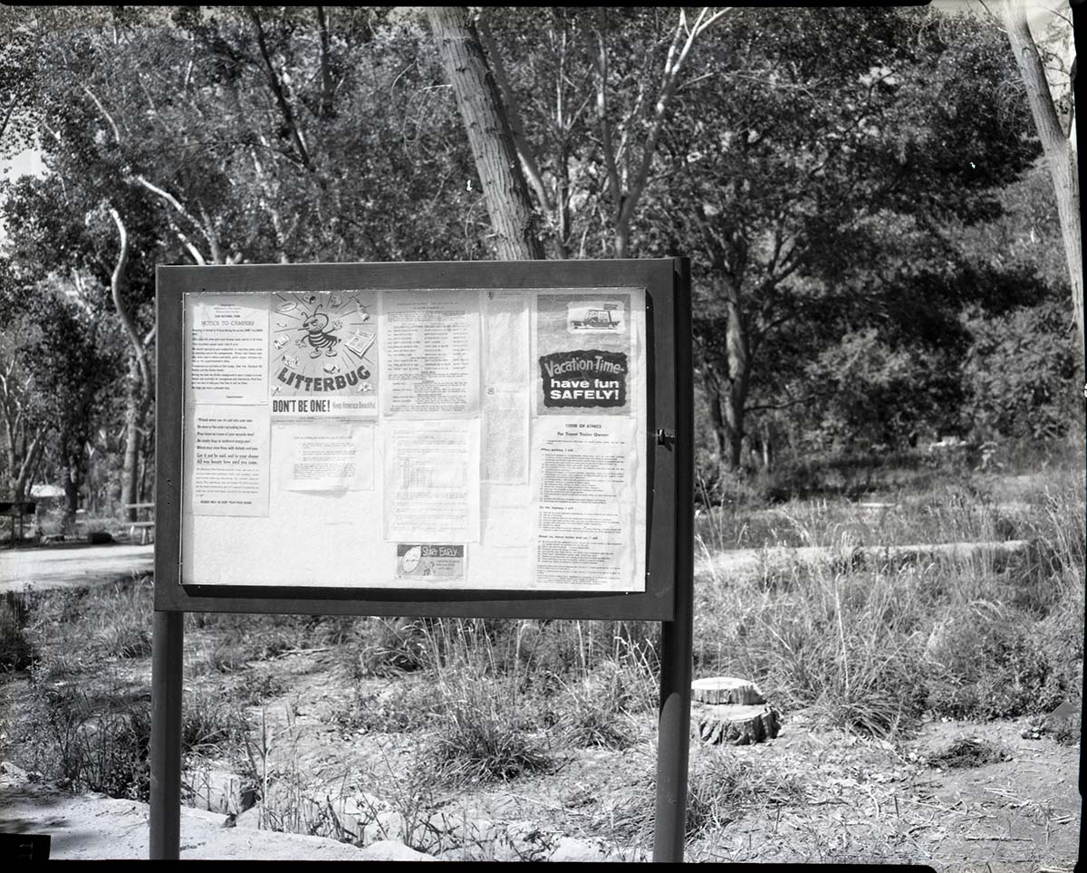 Litterbug signs at Mission 66 Visitor Center and Museum.