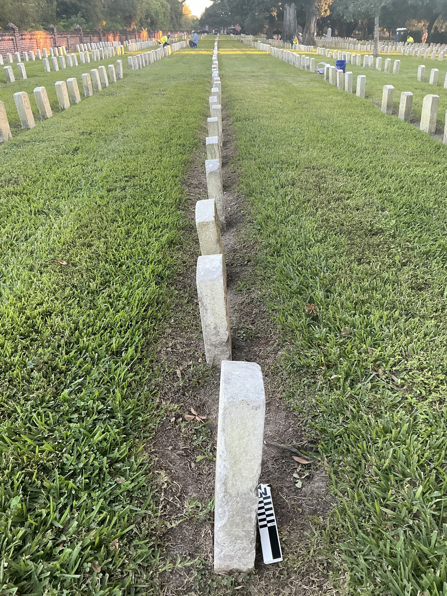 Extra image of historic upright marble headstone with recessed shield face.