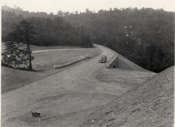 Looking south at finished structure