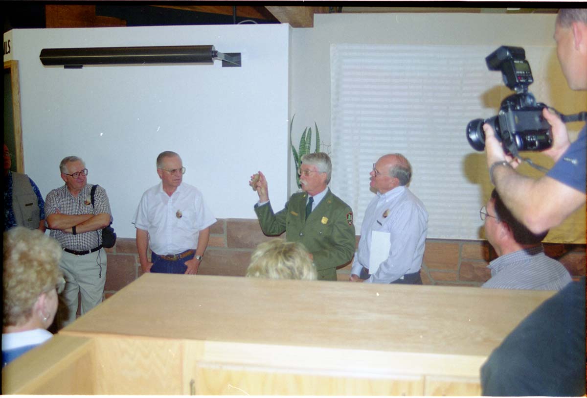 Color Photos of the opening celebration for the new visitor center - Same day as the official shuttle launch.