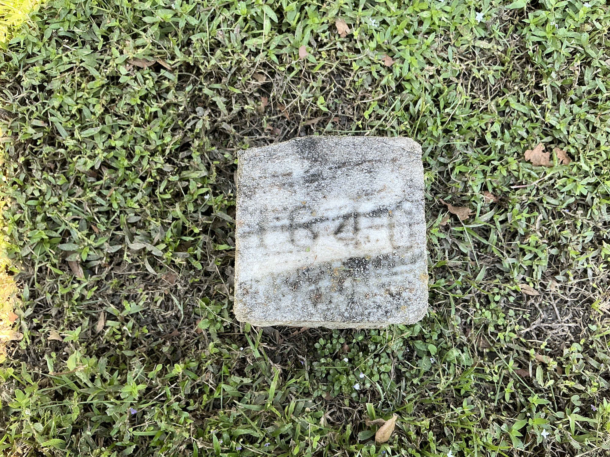 Top of flat marble marker