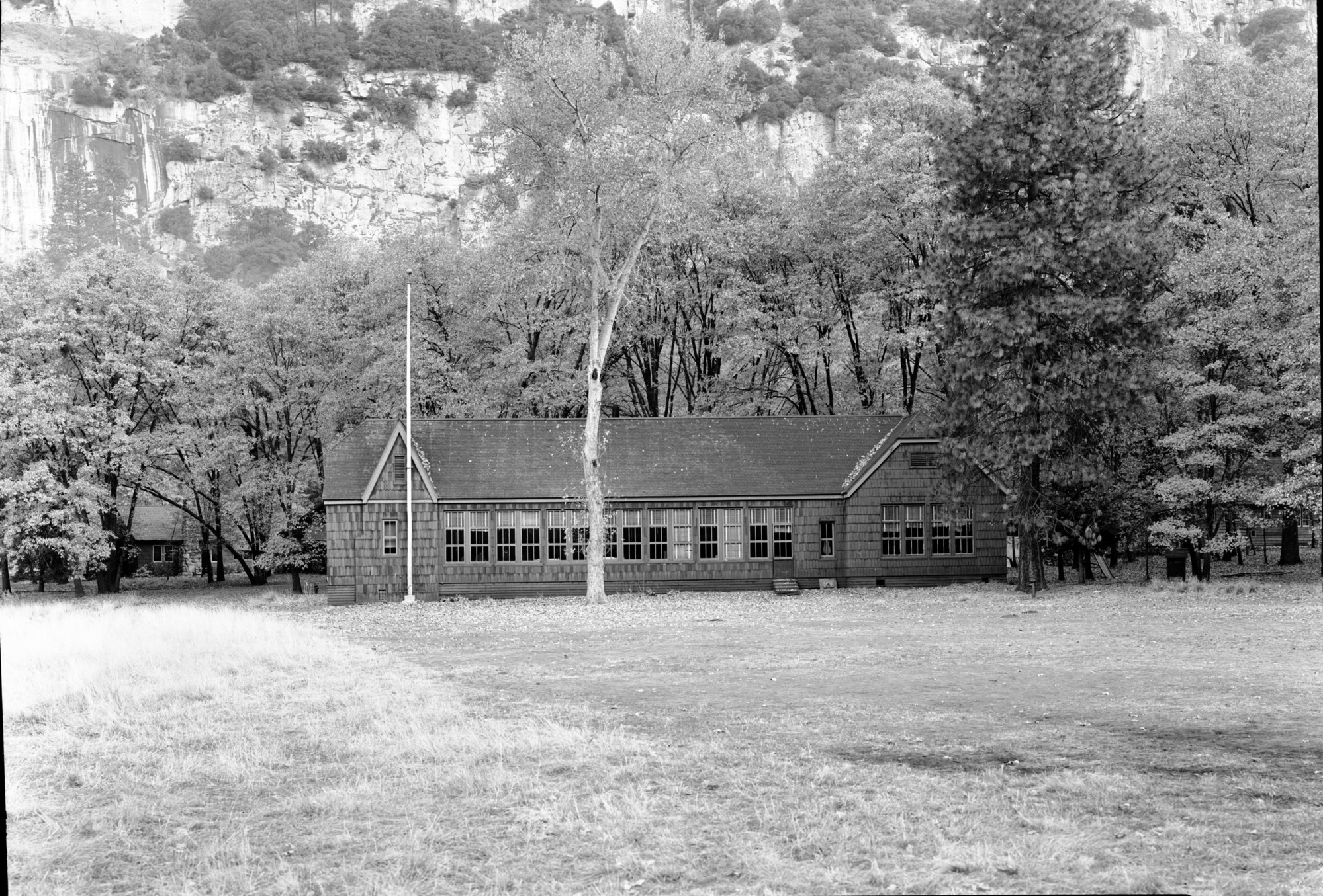 Schoolhouse before landscaping.