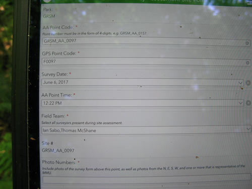 GRSM Accuracy Assessment. Plot Code: GRSM_AA_0097_1