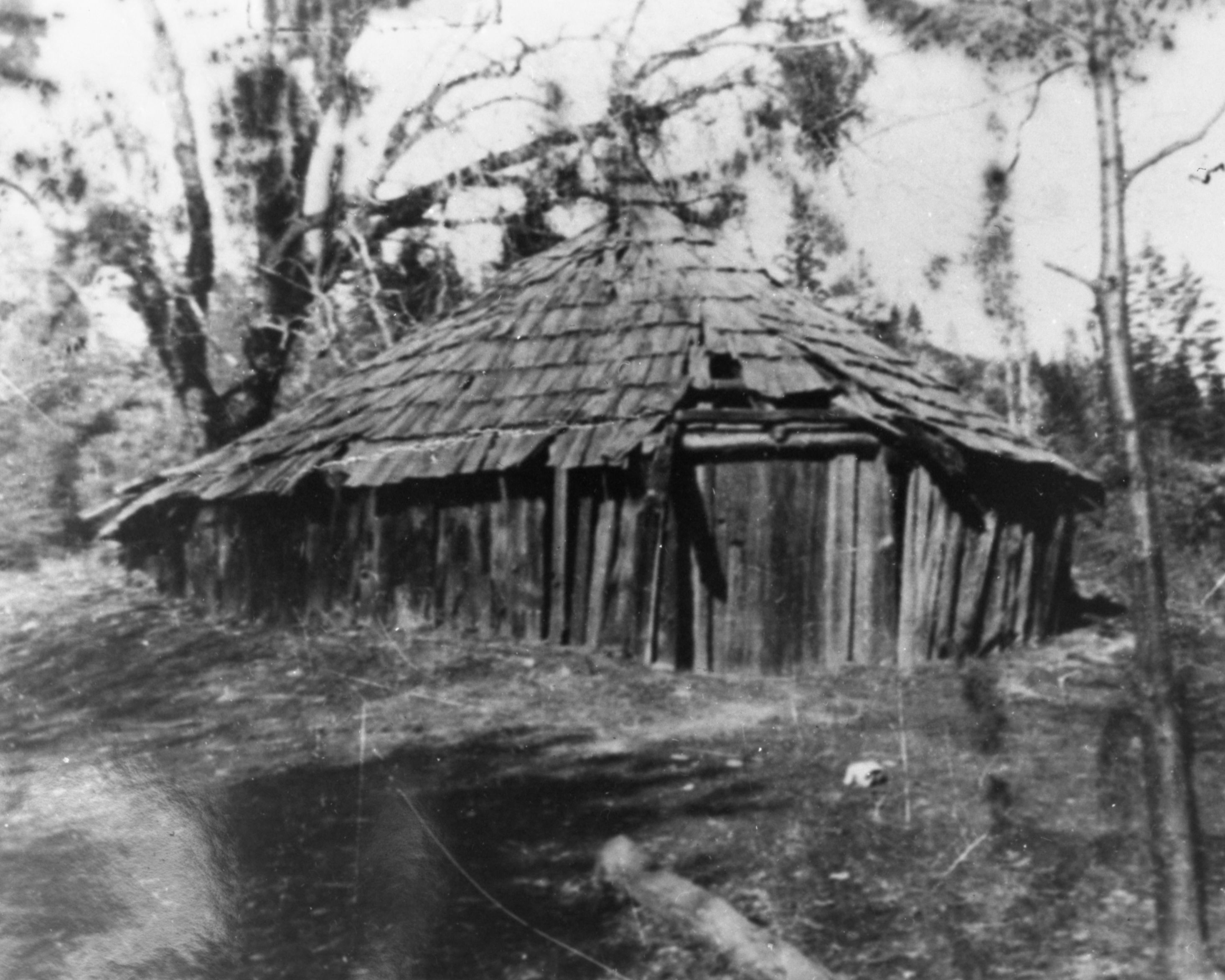 Ceremonial Roundhouse, North-Central California Maidu. Courtesy State of CA, Dept. of Parks & Recreation.