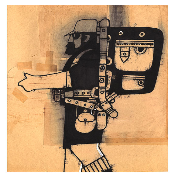 a hiker or camper in shorts with backpack Illustration is unpublished.