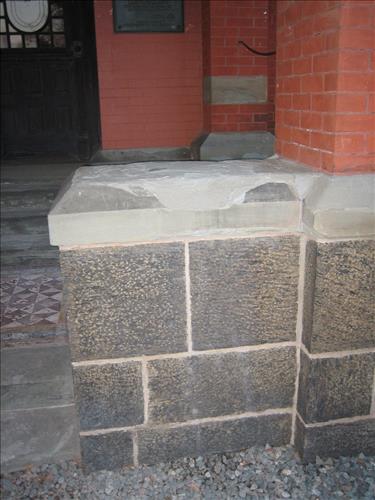 2010 Images of damaged historic front entrance area to Edison's home, Glenmont.