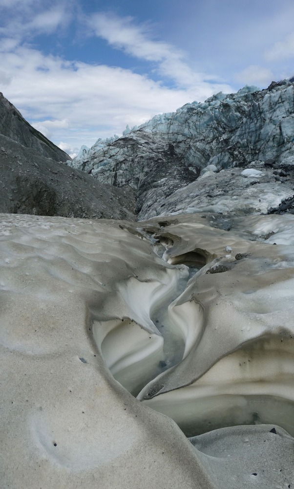 Glacial ice and glacier.