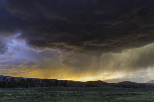 Thunderstorm at sunset, Swan Lake Flat