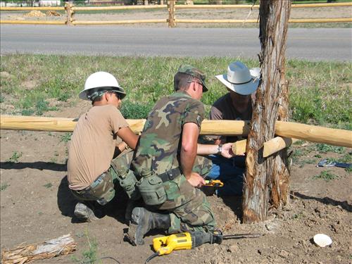 Buck and Rail Fence Construction, Aztec Ruins NM, 2013