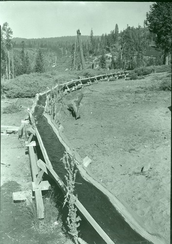 Sugar Pine Lumber Co. flume at road crossing.