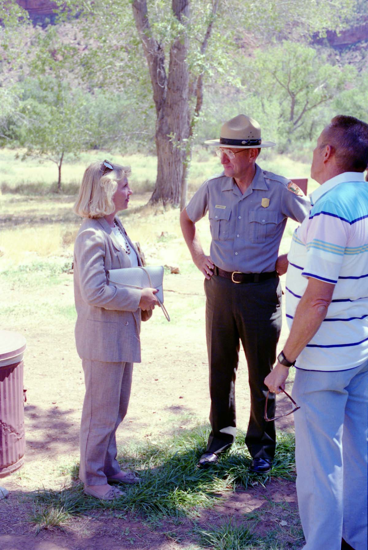 Color Photos of the parks 72nd anniversary celebrations- cake cutting, barbecue, speakers.