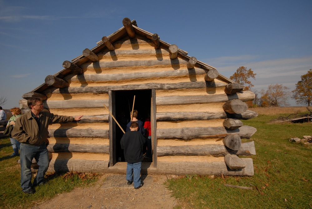 The recruits look inside a soldier cabin
