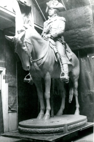 Greene Monument in the artist's studio of Francis Packer.