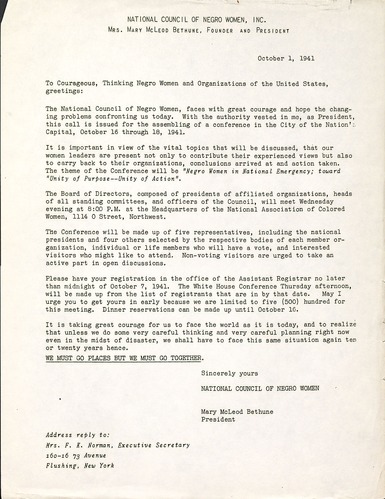 National Council of Negro Women Meeting Minutes