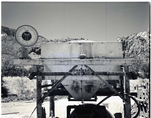 Aggregate measuring device for the concrete machine at the Mission 66 Visitor Center and Museum.