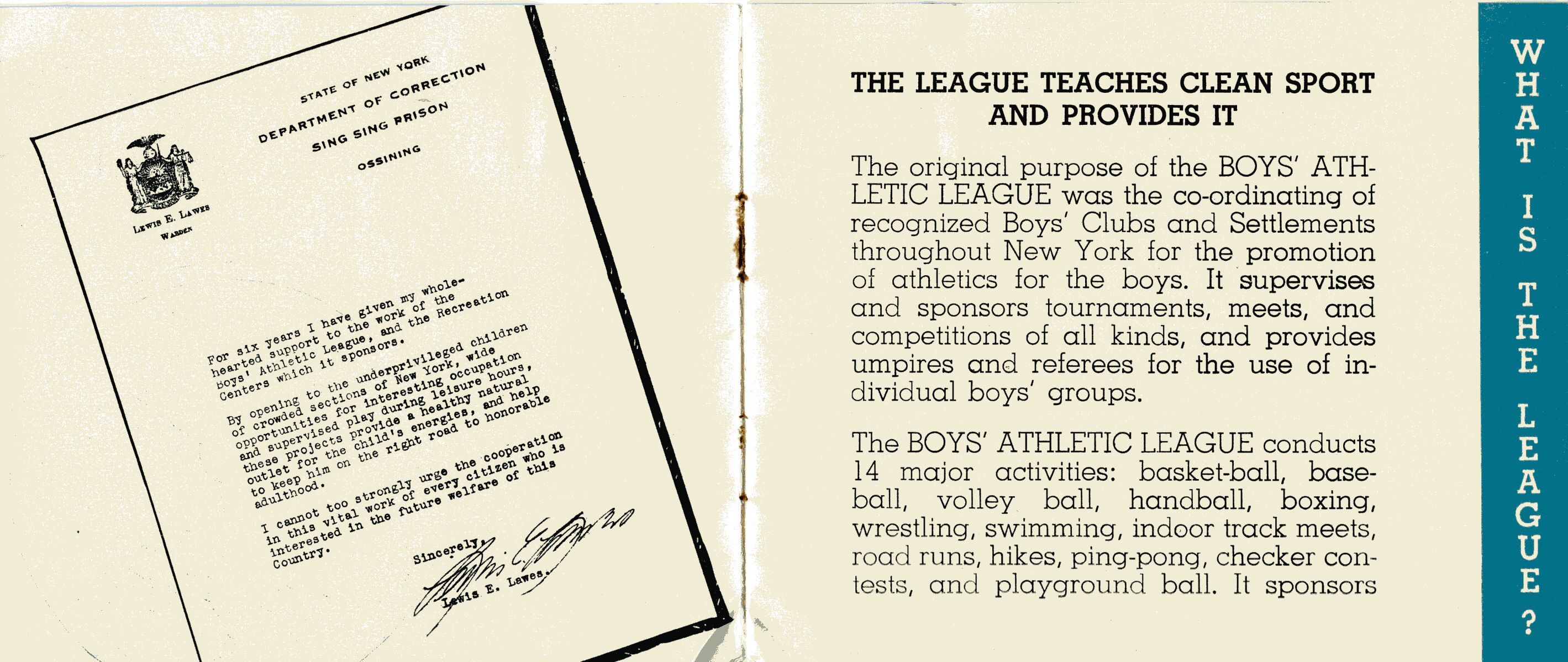 Booklet, Boys' Athletic League, 1936 p.2.tif