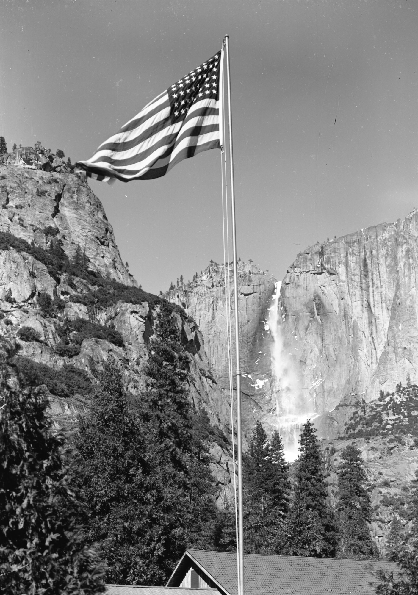 Flag at Yosemite Lodge.