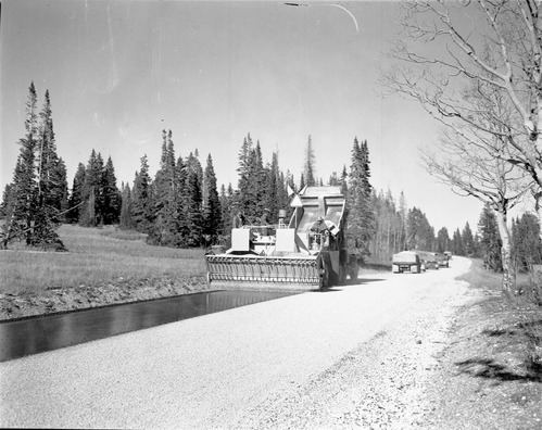 BW Photos of road repairs at Cedar Breaks. Large Format.