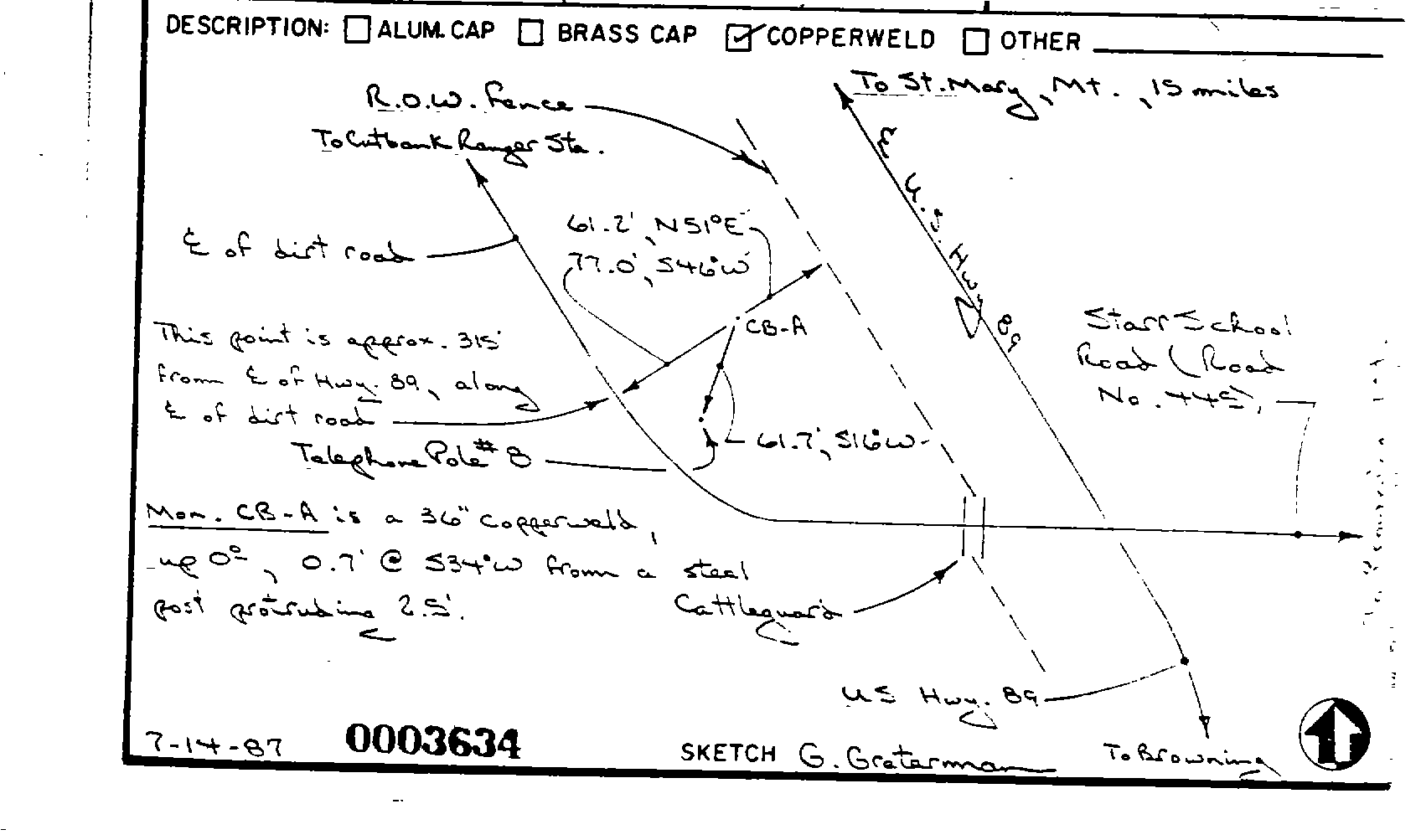 00003634 Survey Monumentation Sketch