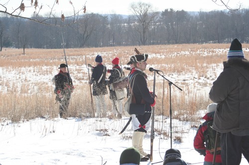 Park Rangers demonstrate tactics and equipment of the Continental Army. This program was one of several offered for the annual Boy Scout Pilgrimage.