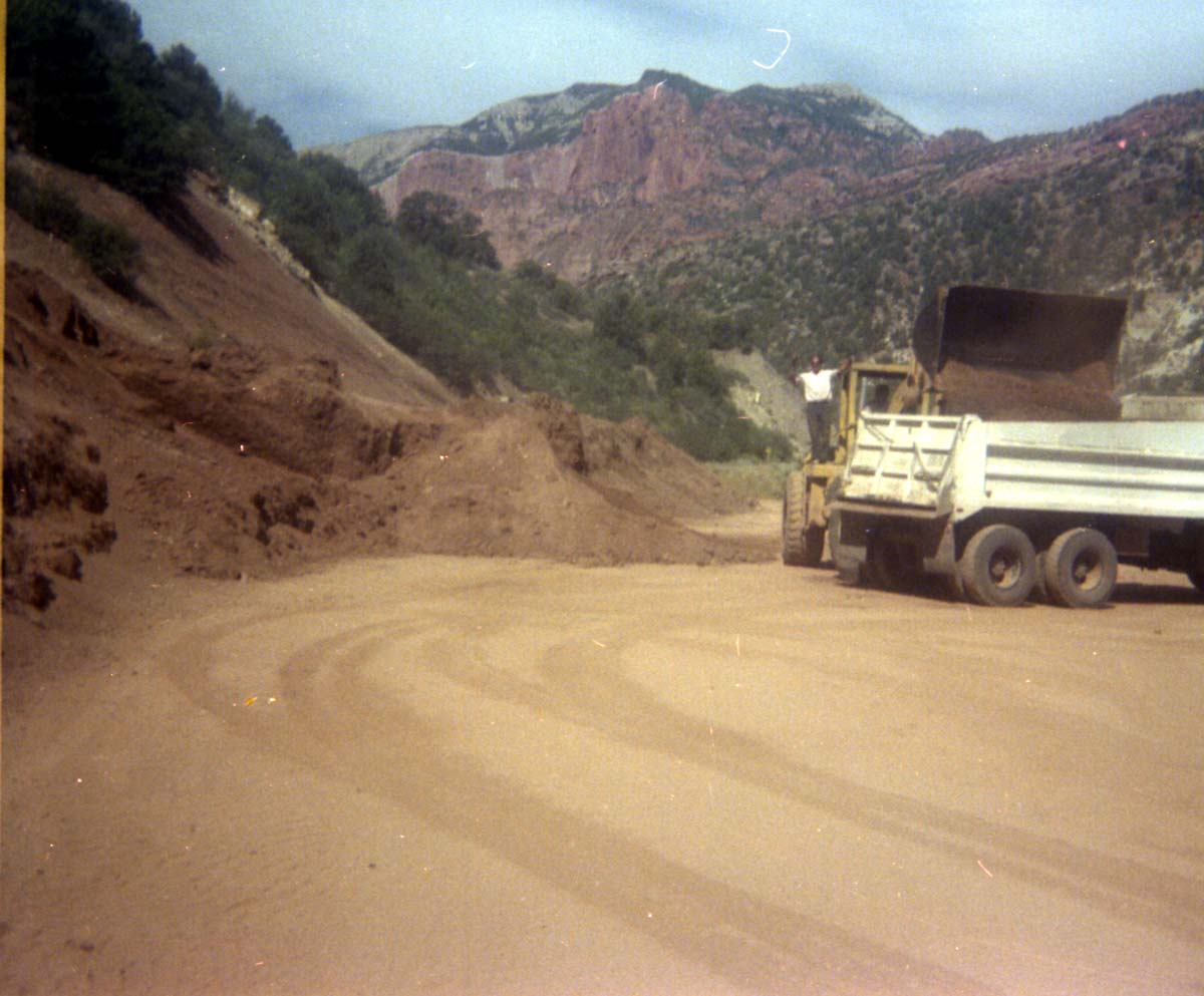 Color Photos of rock slides in Kolob Canyon.