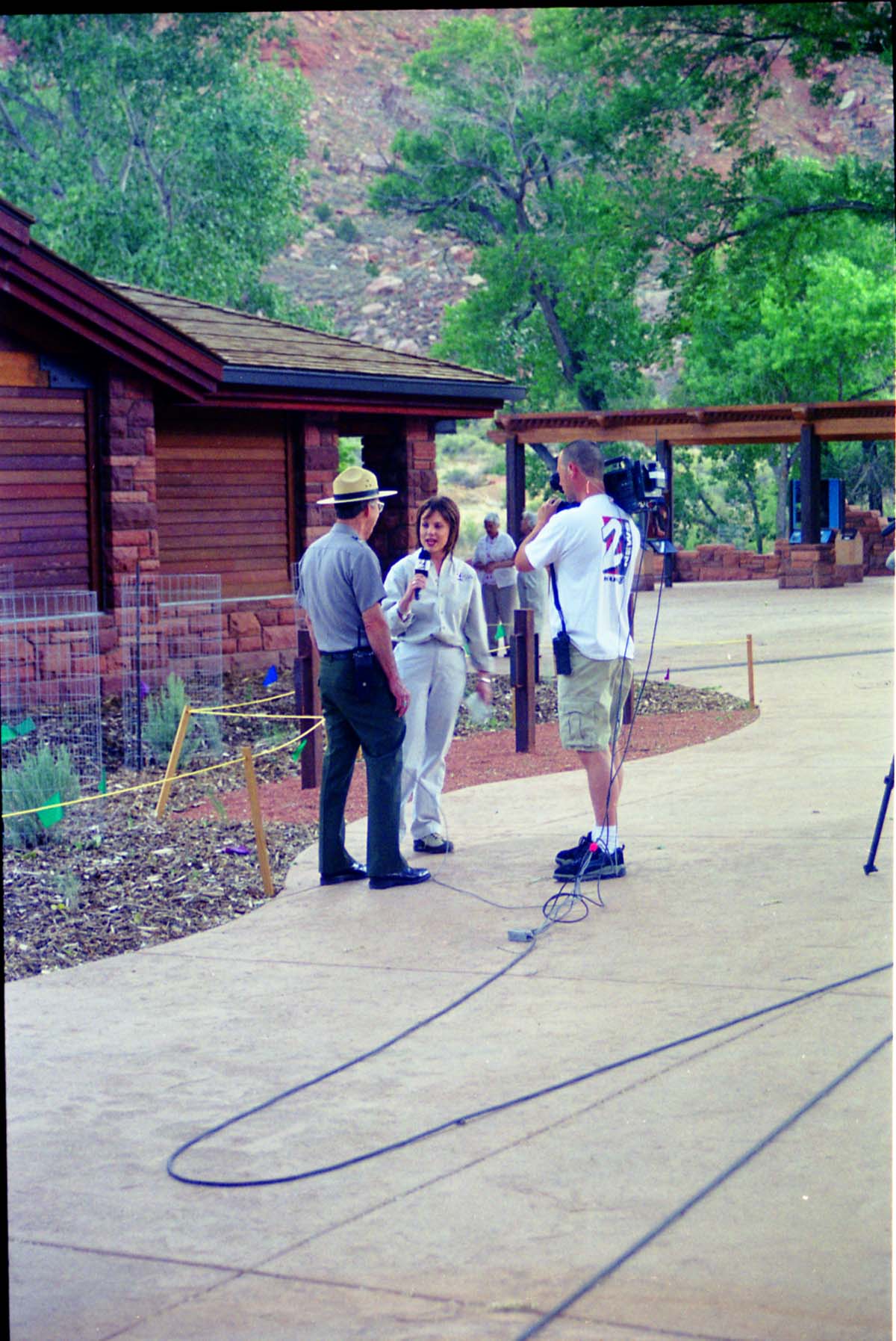Color Photos of the opening celebration for the new visitor center - Same day as the official shuttle launch.