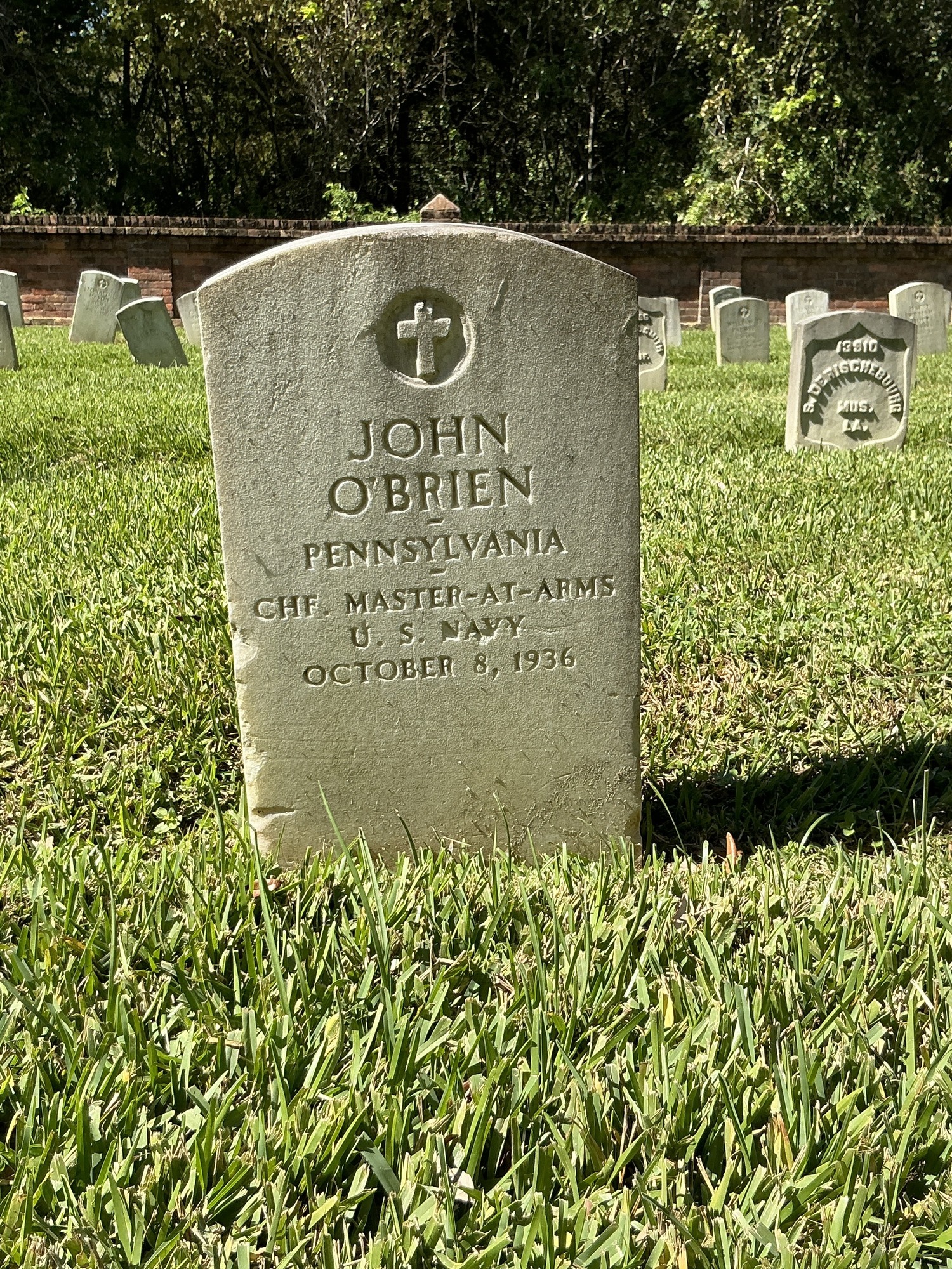 Front of upright marble headstone with flat face.