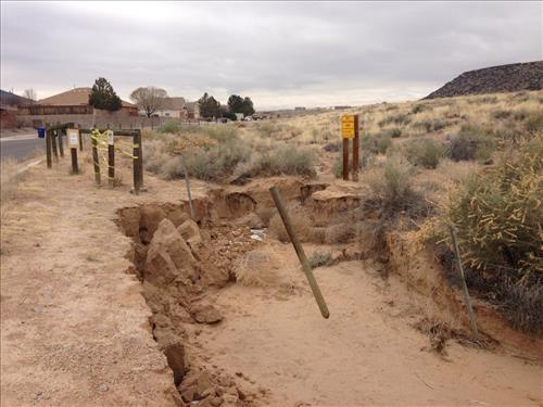 Retention Pond Erosion along PETR Boundary