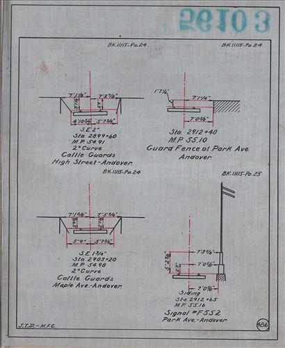 56103.LB--clearance sketches--Structures less than 8 feet from center line of track or less than 22 feet above top of rail [Group 14]