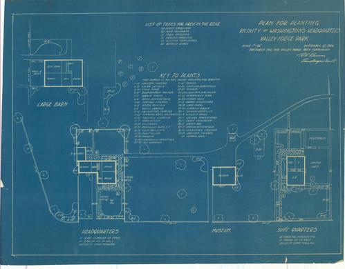 Plan for Planting Vicinity of Washington's Headquarters, Valley Forge Park